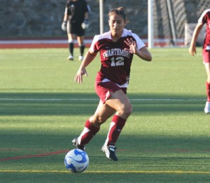 Elizabeth Mills \'11 tallied two goals in a 3-0 win over Moravian Sunday afternoon.