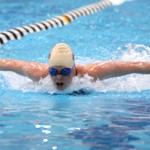 Senior captain Anne Miller finished second in the 500-yard freestyle on day one of the Swat Invite. 