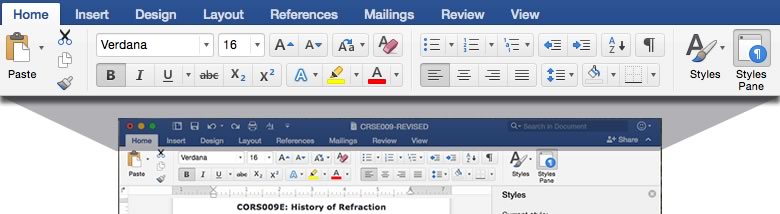 ribbon preferences in word for mac