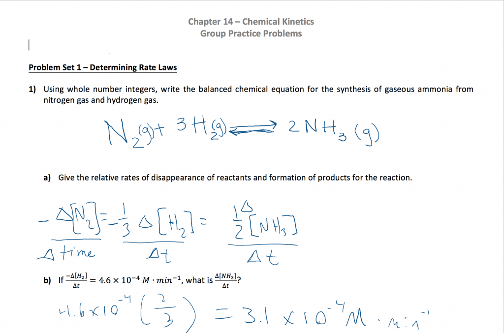 Chemical Kinetics Practice Problems – Swarthmore College ITS Blog