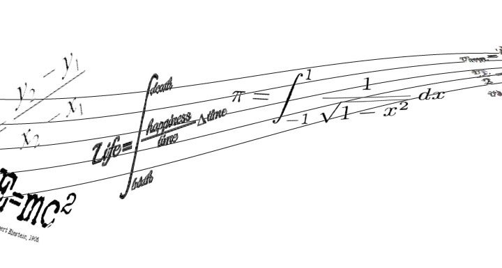 various formula laying on musical score sheet