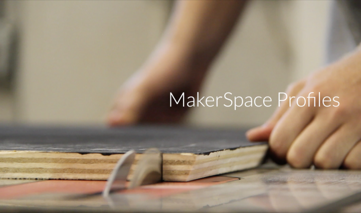 MakerSpace Profiles title card with saw