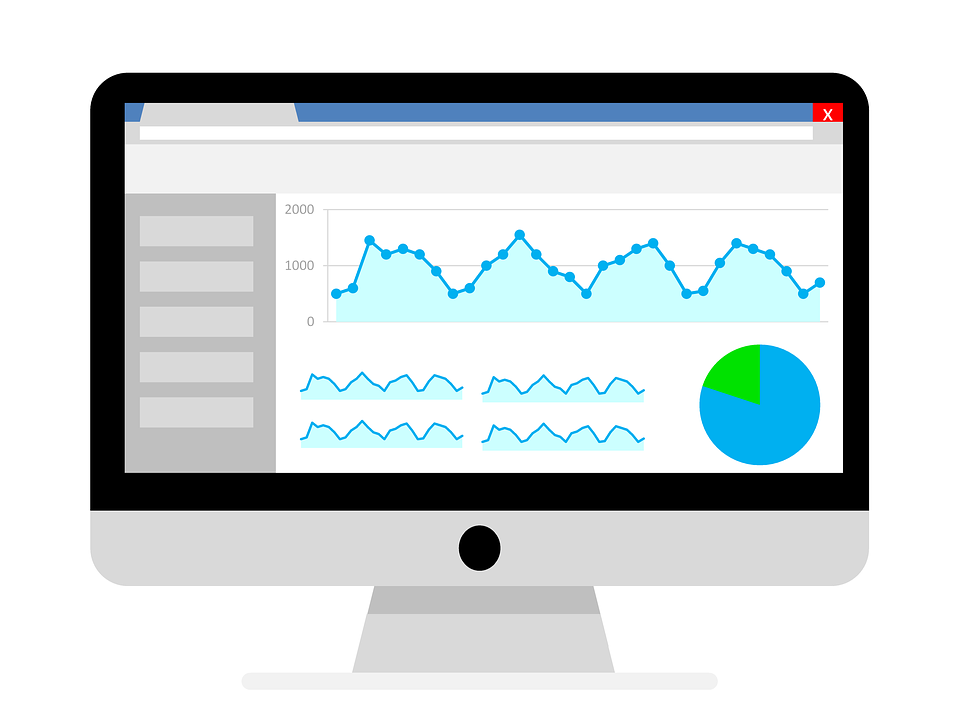Image of a computer screen showing website analytics