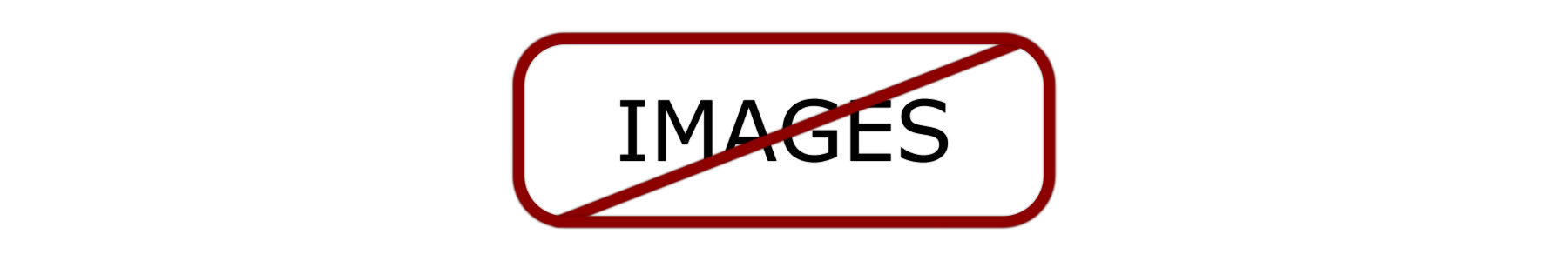 No Images within red rounded corner container with red slash running from corner to corner