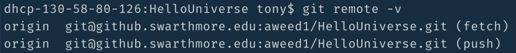 Git remote -v example