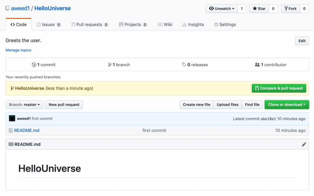 github pull request example