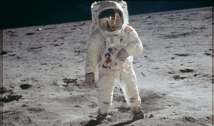 Buzz Aldrin on the lunar surface