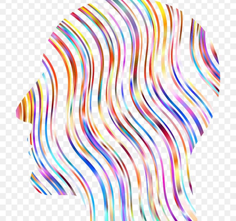 multicolored image of a head