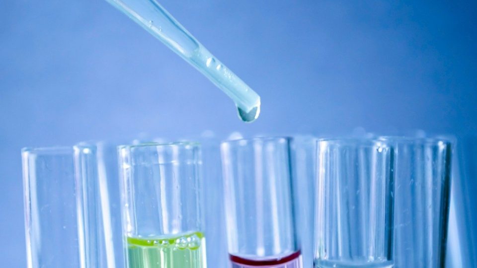 test tubes with pipette