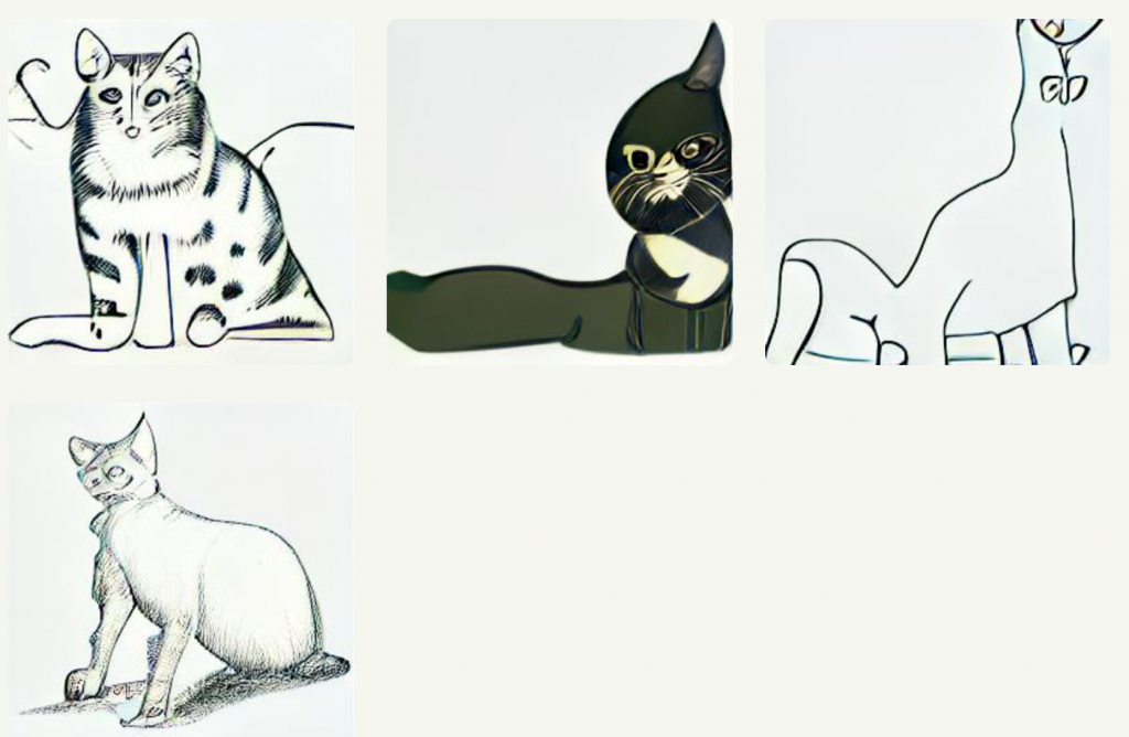 Cat illustrations generated by DALL-E Mini