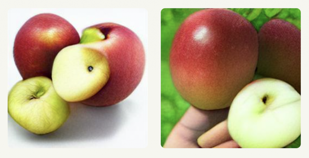 A honeycrisp apple generated by DALL-E Mini