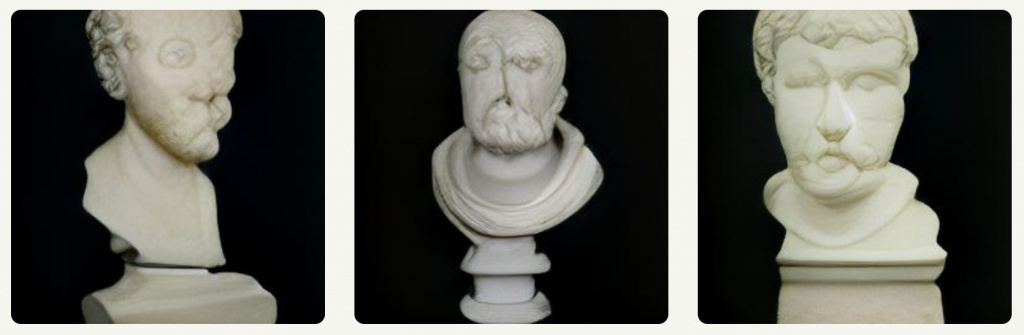 A bust of Homer generated by DALL-E Mini