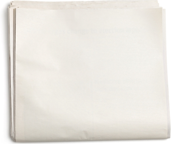 Blank newsprint to demonstrate to individuals with sight the usefulness of digital materials that are designed without accessibility in mind.