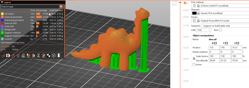 Prusa Slicer software running on a windows computer