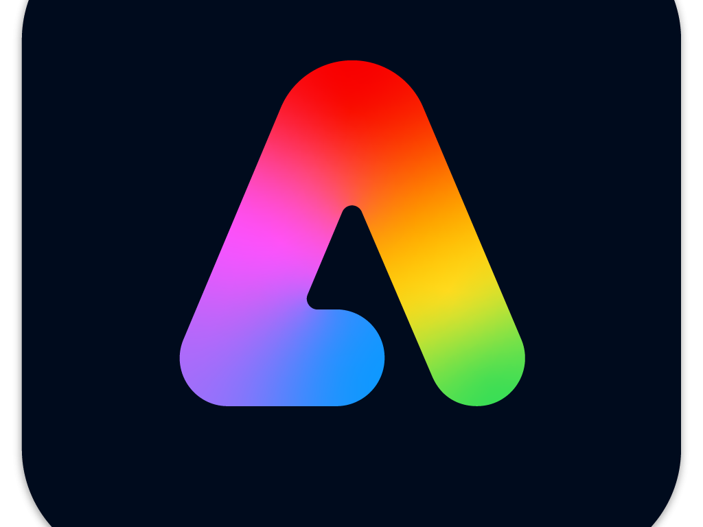 Adobe Express logo, the letter A in multiple colors