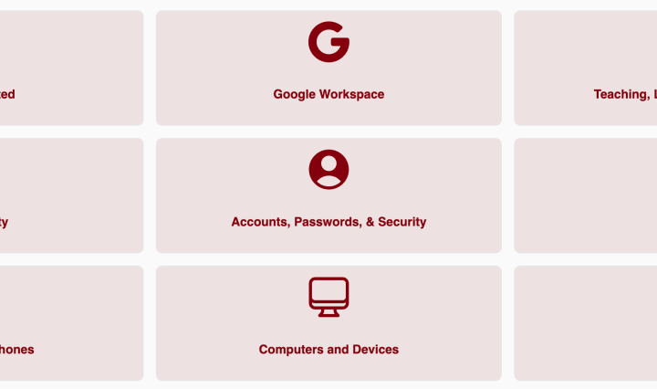 Swarthmore Knowledge Base main menu items